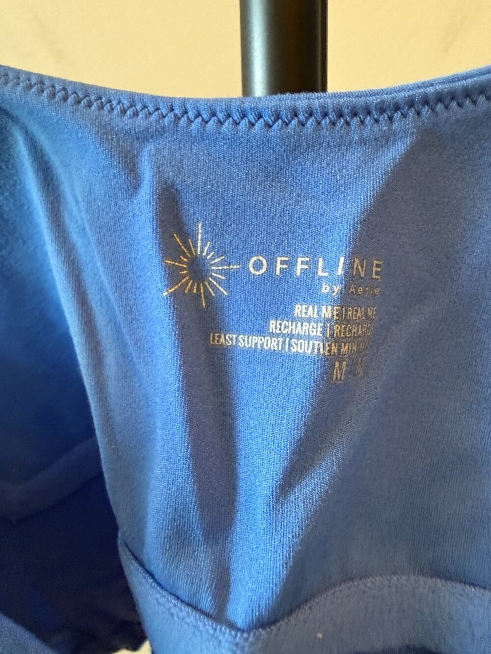 OFFLINE by Aerie Real Me Low Key Longline Sports Bra Blue Medium - Picture 2 of 3